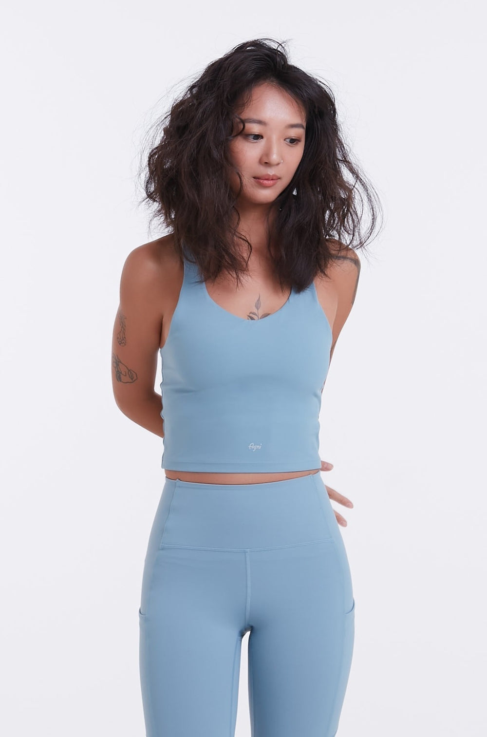 Classic Racerback Bra Top - Smoke Blue